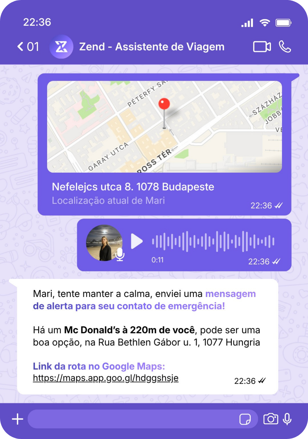 Conversa com a Zend no WhatsApp